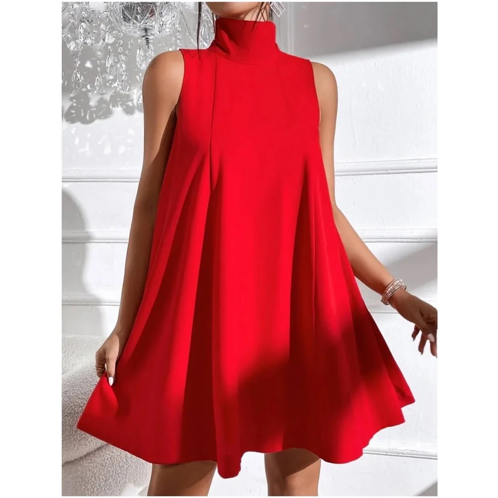 Luxe Neck Tie Party Evening Mini Dress - Picture 3 of 12